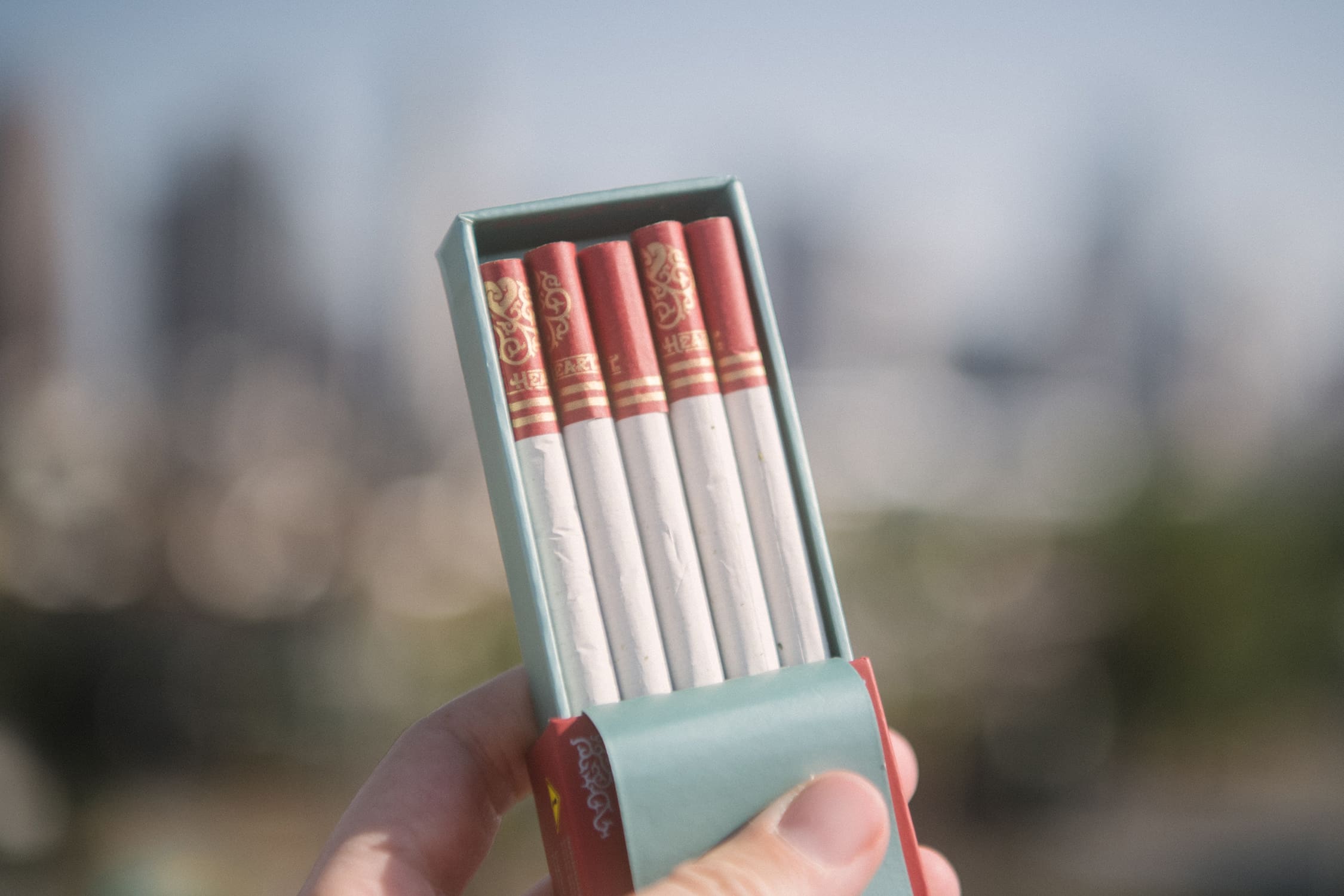Pink-tipped cannabis pre-rolls