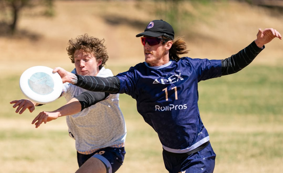 RollPros partners with Colorado Apex Professional Ultimate Frisbee Team Apex Colorado Frisbee team Players Action Shot