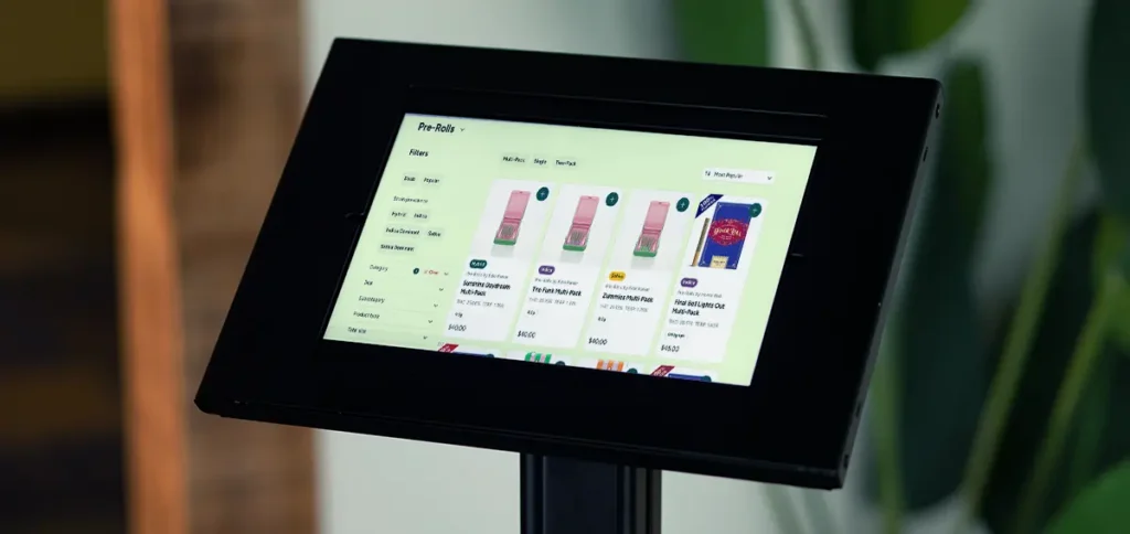 The Psychology of Pre-Roll Packaging: Why Customers Buy Before They Ever Light Up DIgital dispensary menu showing their lines of pre-rolls