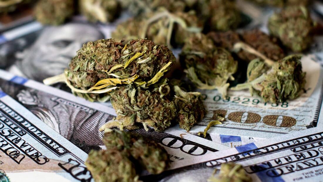 What’s the Difference Between Recreational and Medical Dispensary? Cannabis flower on top of dollar bills
